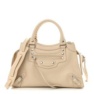 NEW - Balenciaga - Neo Cagole City Small Handbag in Beige